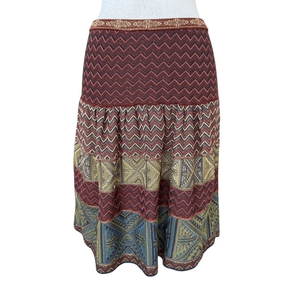 PERUVIAN CONNECTION  NEW W/TAGS Bohemian Patterned Skirt Small 100% Pima Cotton